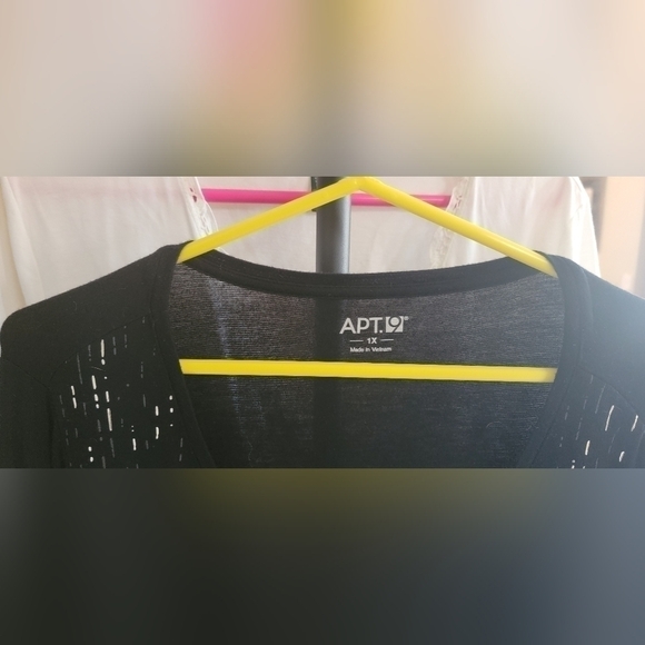 Apt 9.  Black with gold foiled pattern down the front. Excellent used condition. - Picture 3 of 4